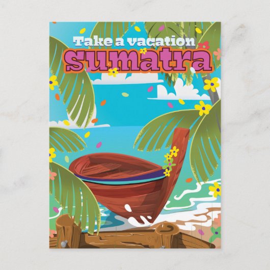 Reisposter Sumatra Indonesië Briefkaart (Voorkant)
