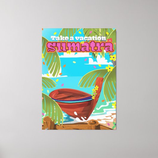 Reisposter Sumatra Indonesië Canvas Afdruk (Voorkant)