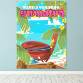 Reisposter Sumatra Indonesië Canvas Afdruk (Insitu (Houten vloer))