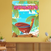 Reisposter Sumatra Indonesië Canvas Afdruk (Insitu (Woonkamer))