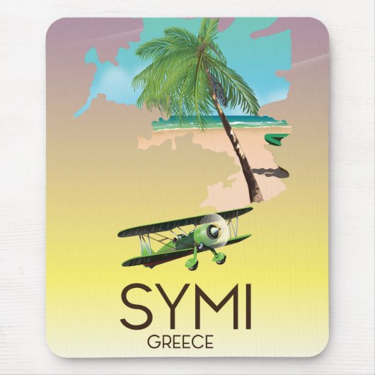 reisposter Symi Griekenland Muismat (Voorkant)