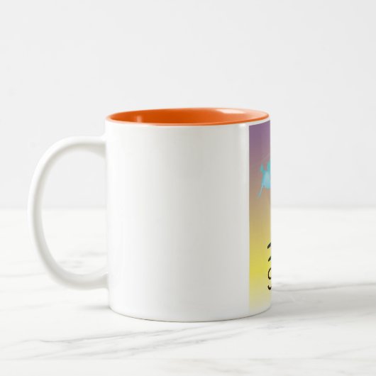 reisposter Symi Griekenland Tweekleurige Koffiemok (Links)