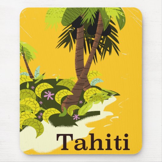 Reisposter Tahiti Retro Muismat (Voorkant)