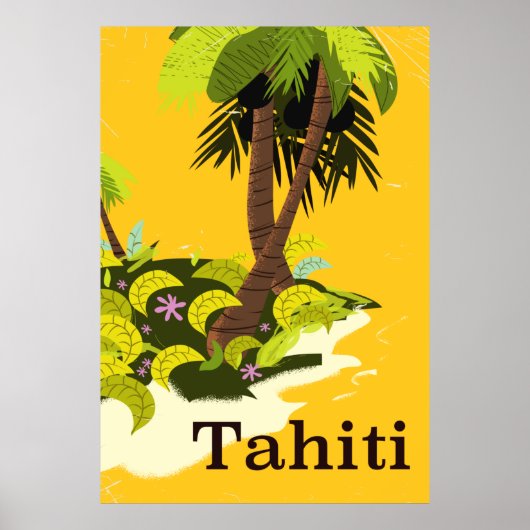 Reisposter Tahiti Retro Poster (Voorkant)