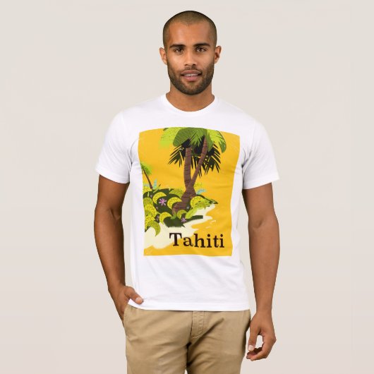 Reisposter Tahiti Retro T-shirt (Voorkant volledig)