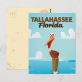 Reisposter Tallahassee Florida cartoon Briefkaart (Voorkant / Achterkant)