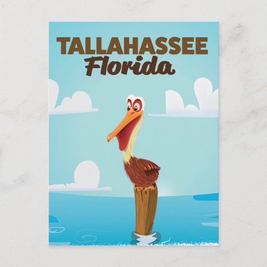 Reisposter Tallahassee Florida cartoon Briefkaart (Voorkant)