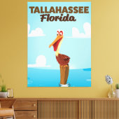 Reisposter Tallahassee Florida cartoon Canvas Afdruk (Insitu (Woonkamer))