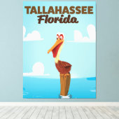 Reisposter Tallahassee Florida cartoon Canvas Afdruk (Insitu (Houten vloer))