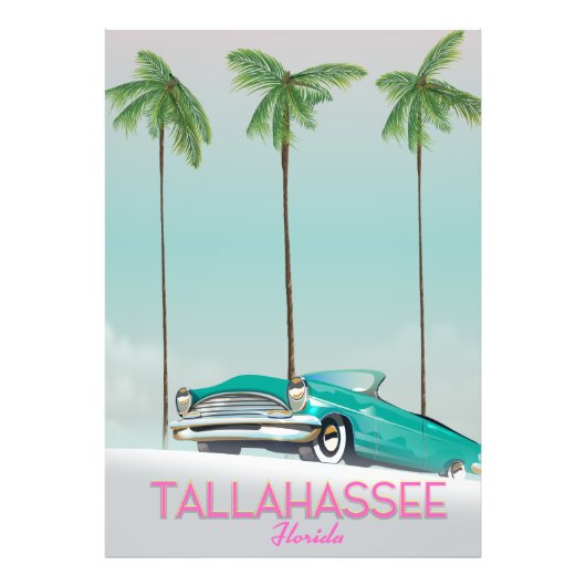 Reisposter Tallahassee Florida Foto Afdruk (Voorkant)