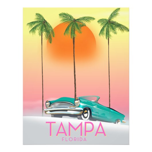 reisposter Tampa Florida Foto Afdruk (Voorkant)