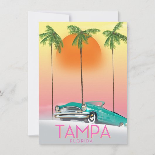 reisposter Tampa Florida Kaart (Achterkant)