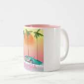 reisposter Tampa Florida Tweekleurige Koffiemok (Voorkant rechts)