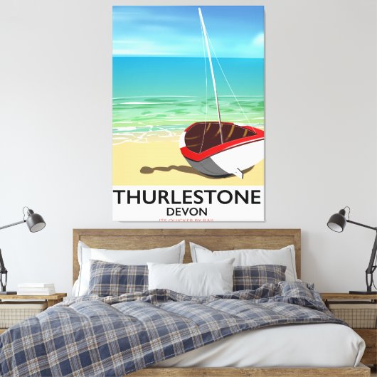 Reisposter Thurlestone South Devon Canvas Afdruk (Insitu (Slaapkamer))