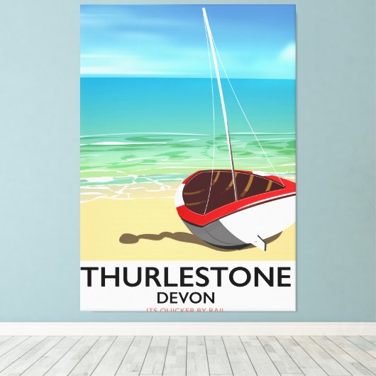 Reisposter Thurlestone South Devon Canvas Afdruk (Insitu (Houten vloer))