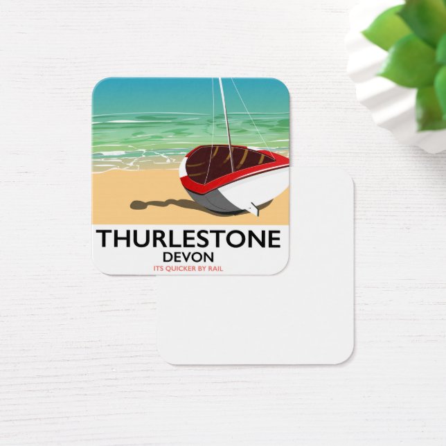 Reisposter Thurlestone South Devon Vierkante Visitekaartjes (Bureau)