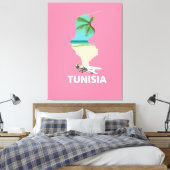Reisposter Tunesië kaart Canvas Afdruk (Insitu (Slaapkamer))
