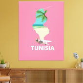 Reisposter Tunesië kaart Canvas Afdruk (Insitu (Woonkamer))