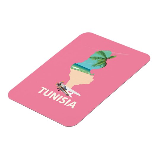 Reisposter Tunesië kaart Magneet (Linkerzijde)