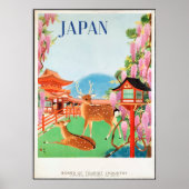 reisposter uit de jaren '30, Deer & Japans Pagoda Poster (Voorkant)