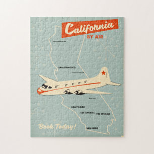 Reisposter uit de jaren 50 in California "per vlie Legpuzzel