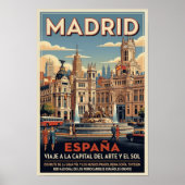 Reisposter uit de jaren 60, Madrid, Spanje Poster (Voorkant)