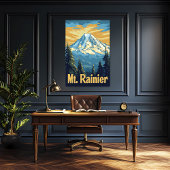Reisposter uit het Mount Rainier-tijdperk Poster