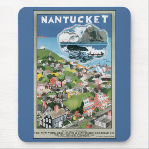 Reisposter uit het verleden, kaart van Nantucket I Muismat