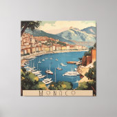 Reisposter uit het verleden met uitzicht op de hav canvas afdruk (Voorkant)