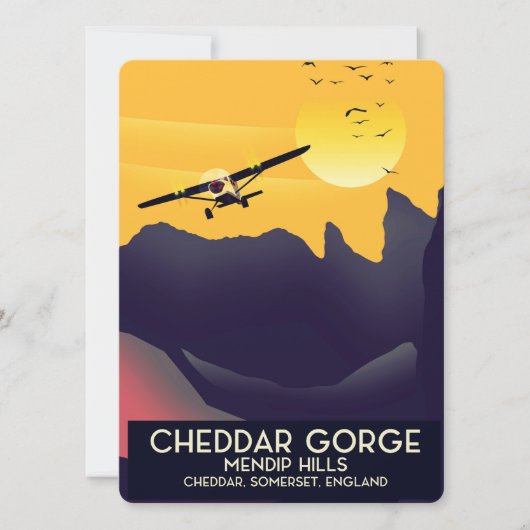 Reisposter uit het verleden van Cheddar Gorge. (Voorkant)