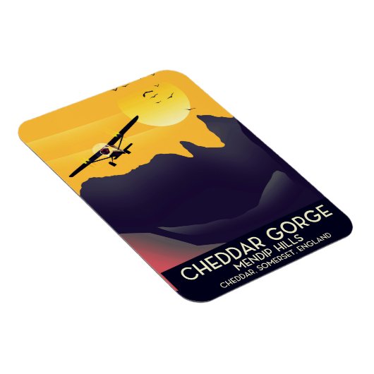 Reisposter uit het verleden van Cheddar Gorge. Magneet (Rechterzijde)
