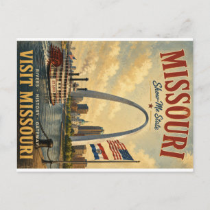 Reisposter uit het verleden van Missouri met St. L Feestdagenkaart