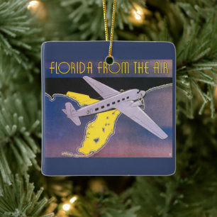 Reisposter uit vroeger tijden, Florida vanuit de l Keramisch Ornament