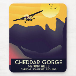 Reisposter uit vroeger tijden van Cheddar Gorge. Muismat