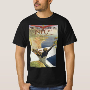 Reisposter uit vroeger tijden, Vliegtuig boven Nic T-shirt
