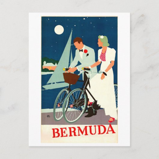 Reisposter uit vroeger tijden voor Bermuda Briefkaart (Voorkant)
