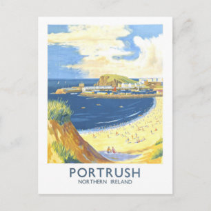 Reisposter uit vroeger tijden voor Portrush Briefkaart
