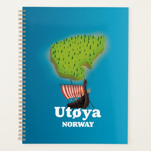 Reisposter Utøya Noorwegen Planner (Voorkant)