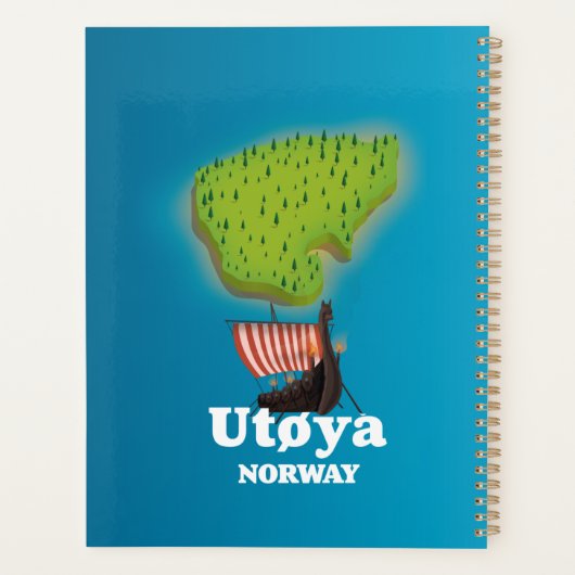 Reisposter Utøya Noorwegen Planner (Achterkant)