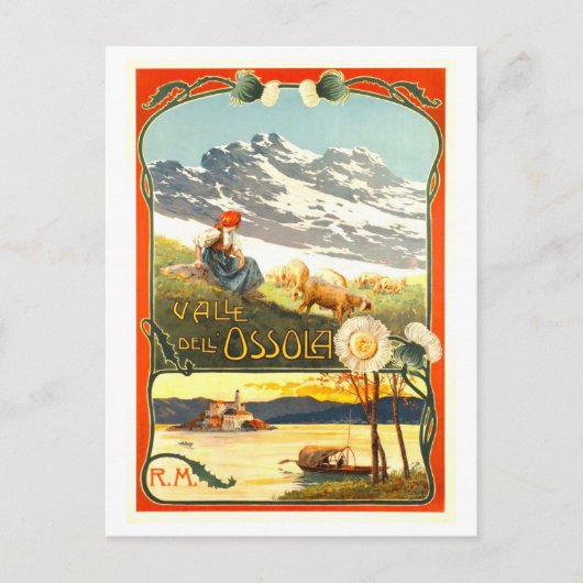 Reisposter Valle Dell Ossola Postkaart uit vroeger (Voorkant)