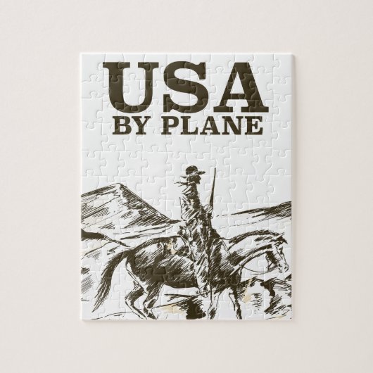 Reisposter van Amerikaanse Cowboy Legpuzzel (Verticaal)