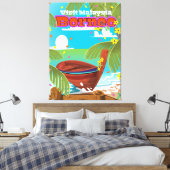 Reisposter van Borneo Island Canvas Afdruk (Insitu (Slaapkamer))