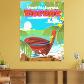 Reisposter van Borneo Island Canvas Afdruk (Insitu (Woonkamer))