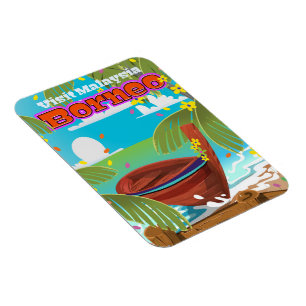 Reisposter van Borneo Island Magneet