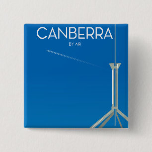 Reisposter van Canberra Australia Vierkante Button 5,1 Cm