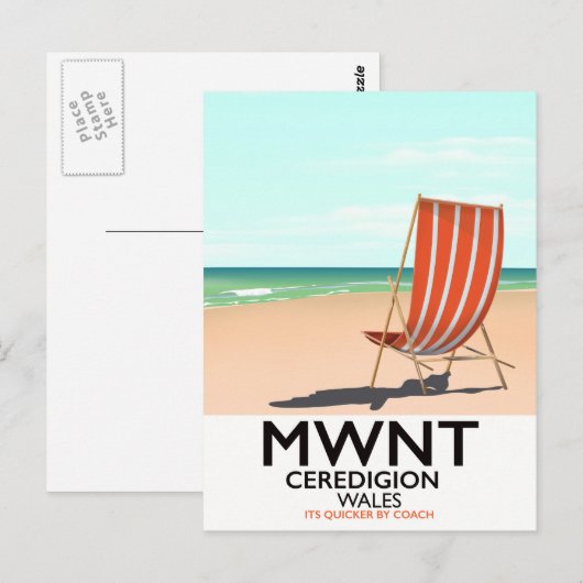 Reisposter van Ceredigion Wales Briefkaart (Voorkant / Achterkant)