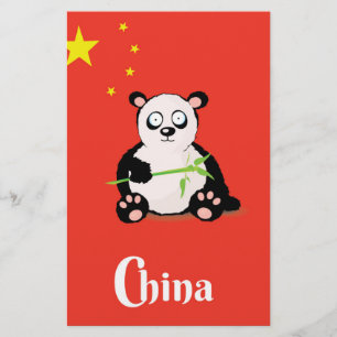 Reisposter van China Panda. Briefpapier