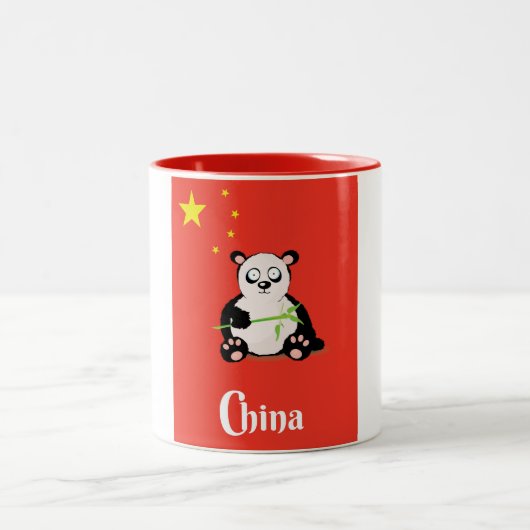 Reisposter van China Panda. Tweekleurige Koffiemok (Center)