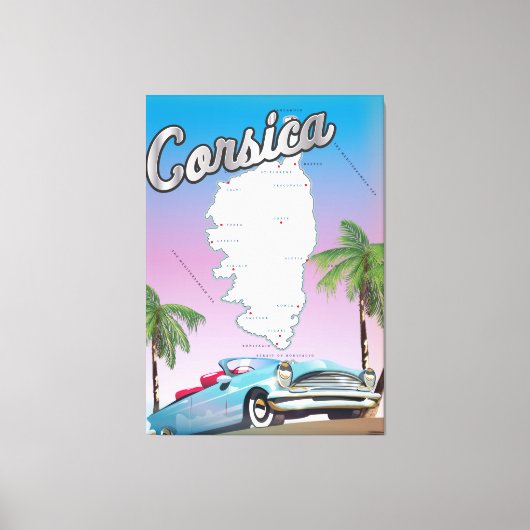 Reisposter van Corsica Canvas Afdruk (Voorkant)