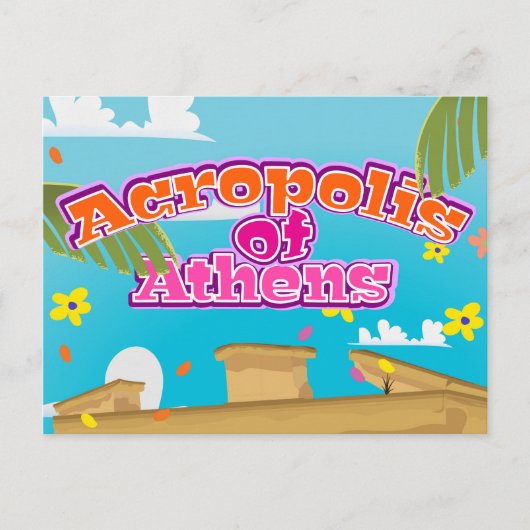 Reisposter van de Acropolis van Athene Griekenland Briefkaart (Voorkant)